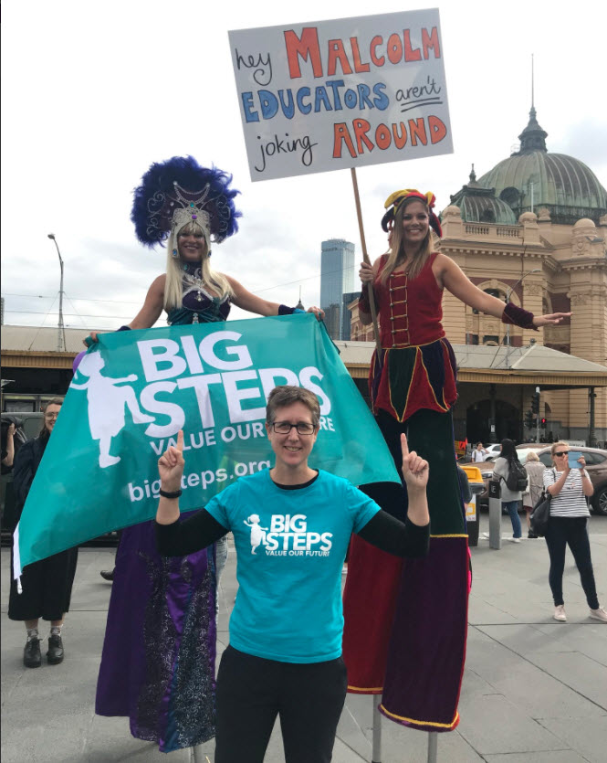 Big Steps Sally McManus at the Big Steps rally