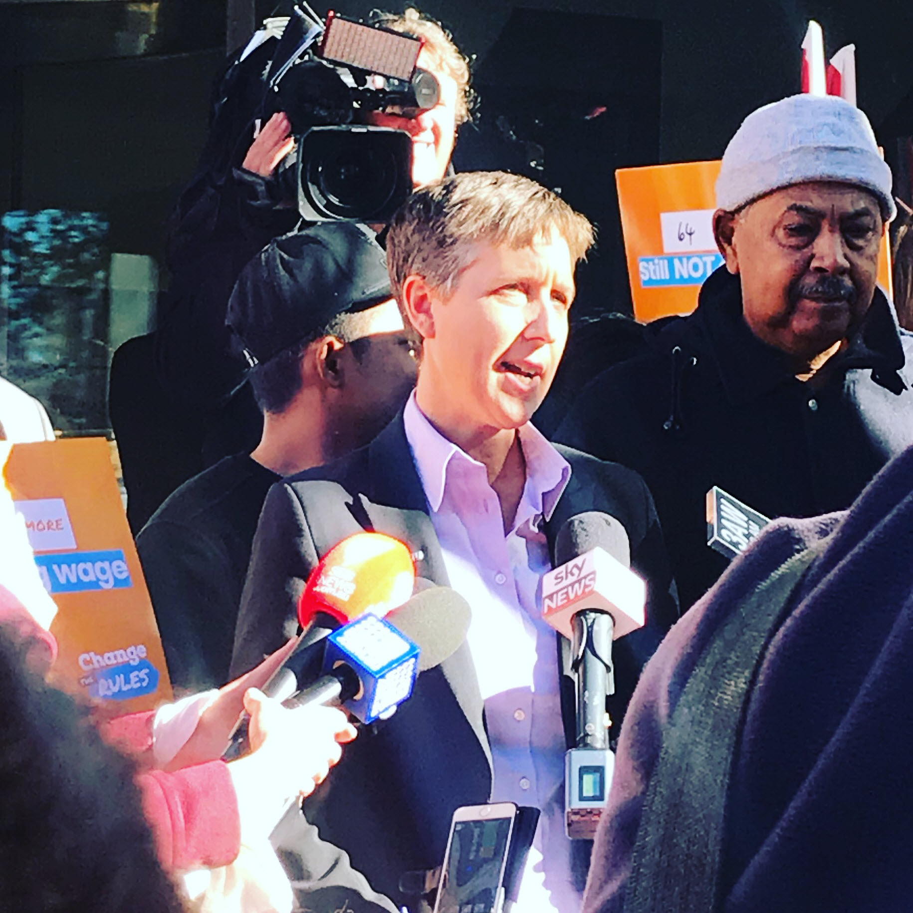 Sally McManus speaking at Fair Work Sally McManus