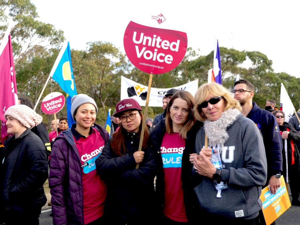 United Voice union members at the Esso UGLy protest