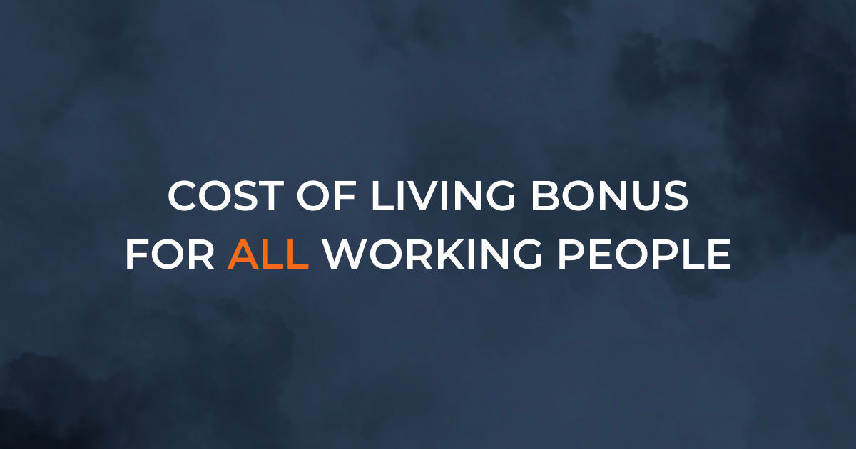 Cost of living bonus for all working people