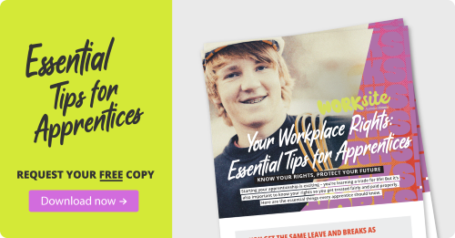 A cover for PDF downloadable guide apprenticeships guide for young workers published by Australian Unions