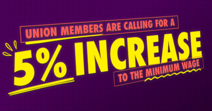 Union members are calling for a 5% increase to the minimum wage